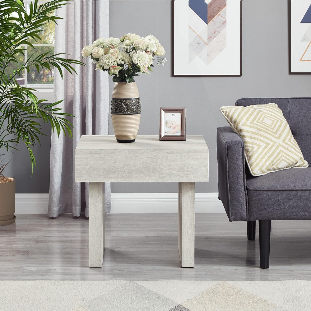 Penau Modern Accent End Table, Contemporary Rectangular Side Table with MDF W...