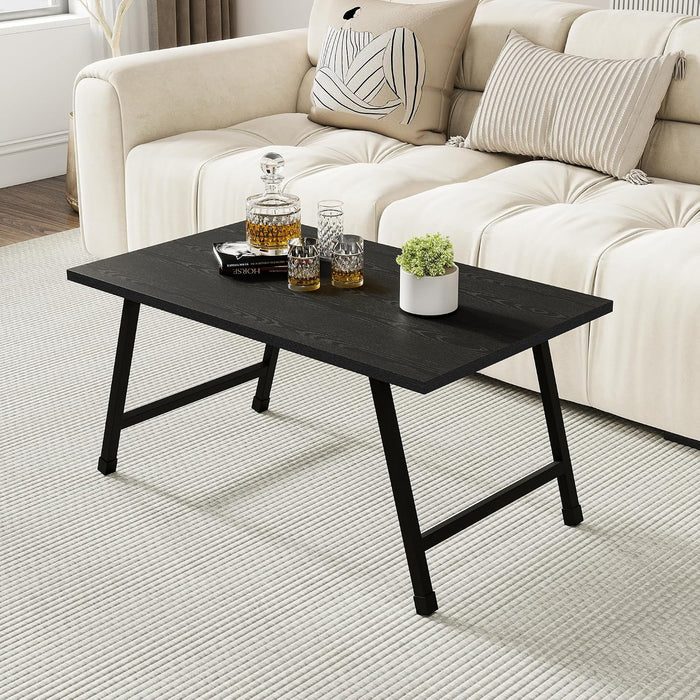 Rectangular Folding Coffee Table Perfect for Small Spaces Black