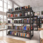 REIBII 48.2''W Garage Shelving Heavy Duty Metal Shelving 3000LBS Storage Shelves Adjustable Metal Shelves Industrial 5 Tier Garage Shelf for Basement Pantry Warehouse Supermarket, 3 Pack