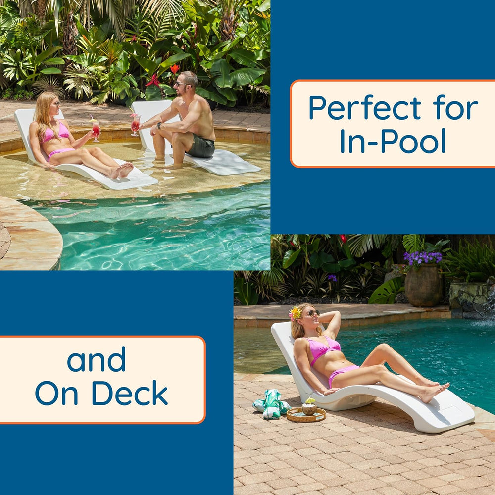 Resort at Home in-Pool Lounger Weighted Lounge Chair for Pool Shelf