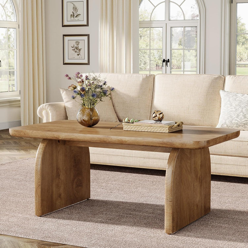 Tribesigns Rectangle Coffee Table, 47-Inch Wood Rectangular Living Room Table...