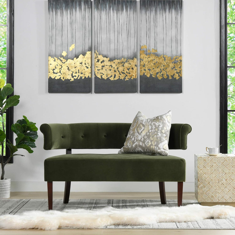 Jennifer Taylor Home Jared Roll Arm Tufted Bench Settee with Back