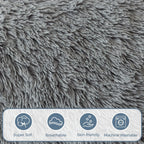 MAXYOYO Bean Bag Chair, Faux Fur Floor Sofa Floor Chairs for Adults, Folding Sofa Bed Foam Filling Wall Couch Chairs, Grey, 54x95 Inch
