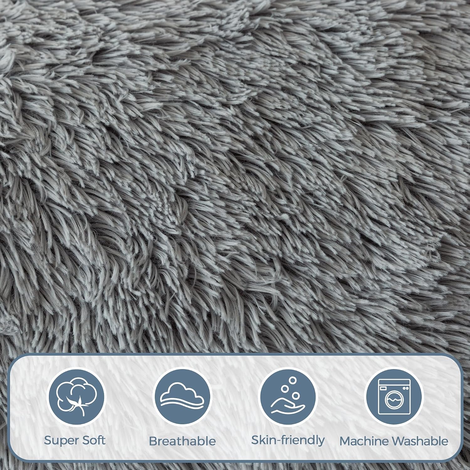 MAXYOYO Bean Bag Chair, Faux Fur Floor Sofa Floor Chairs for Adults, Folding Sofa Bed Foam Filling Wall Couch Chairs, Grey, 54x95 Inch