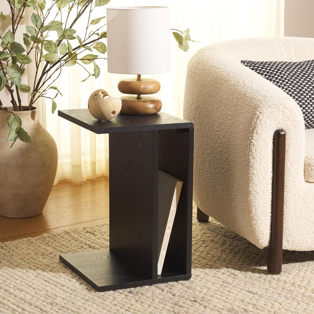 SAFAVIEH Home Collection Aeon Black C-Shape End Table