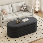 Storage Ottoman Bench 40 inch Upholstered Chenille Fabric Storage Bench for Bedroom End of Bed Stool Aesthetic Large Storag Ottoman for Living Room Entryway,Black