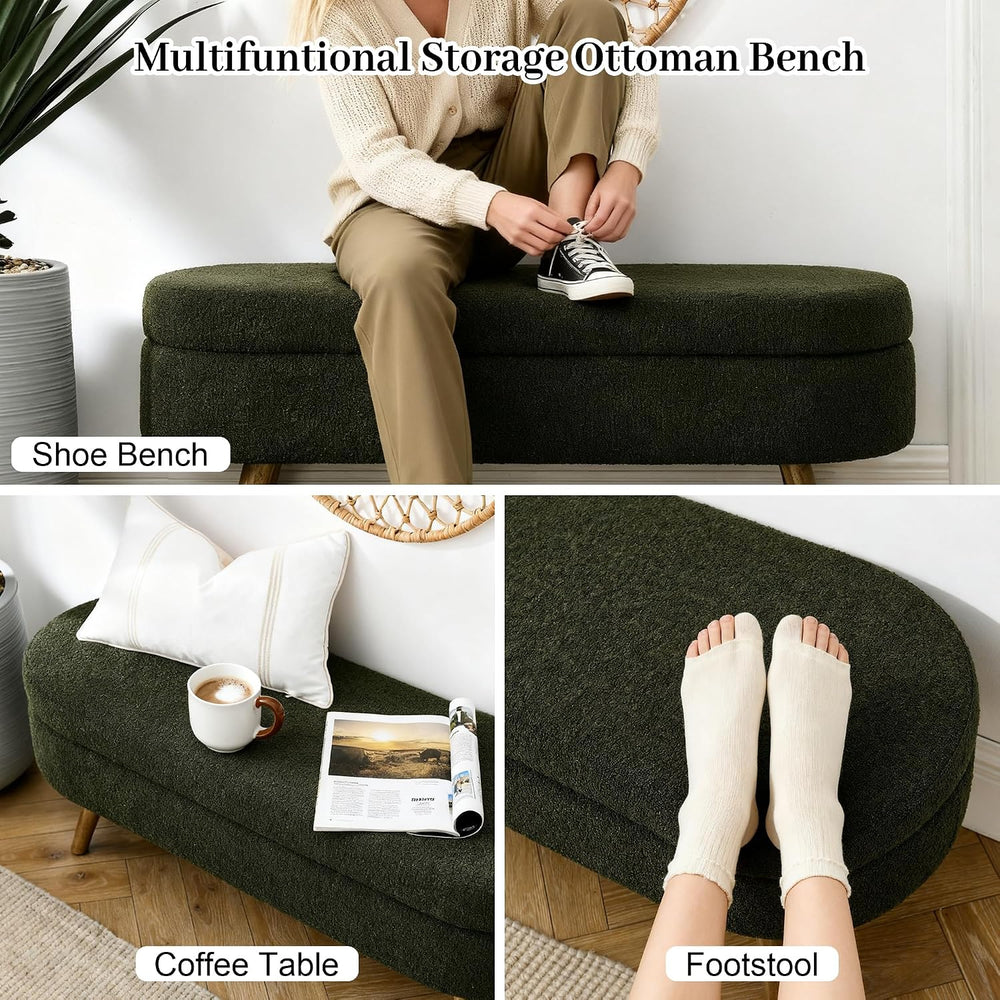 Storage Bench, 43" Storage Ottoman Bench, Shoe Storages Benches for Bedr...