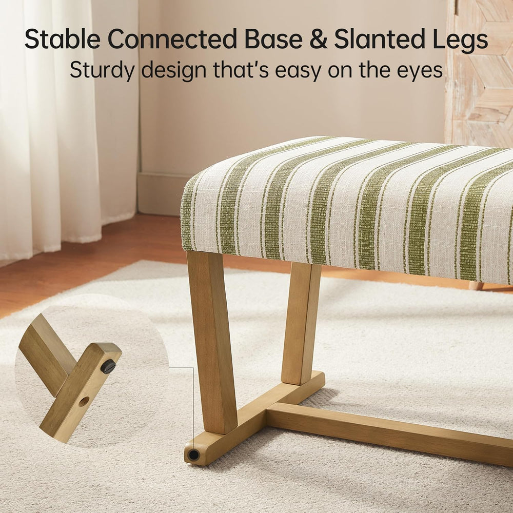 VKNOW 41" Upholstered Entryway Bench, End of Bed Bench with Cushion and ...