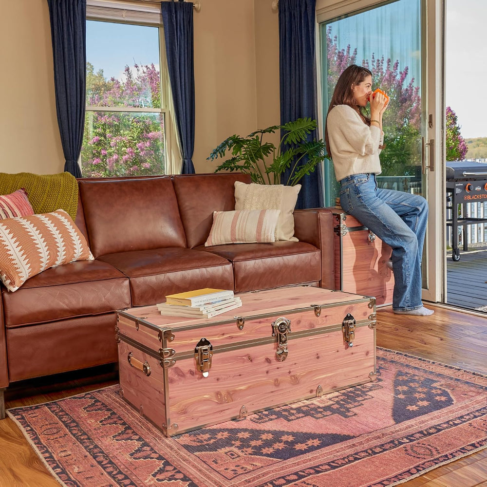 Rhino Knotty Cedar Large Chest, Coffee Table Storage Trunk, Bench | 32"L...
