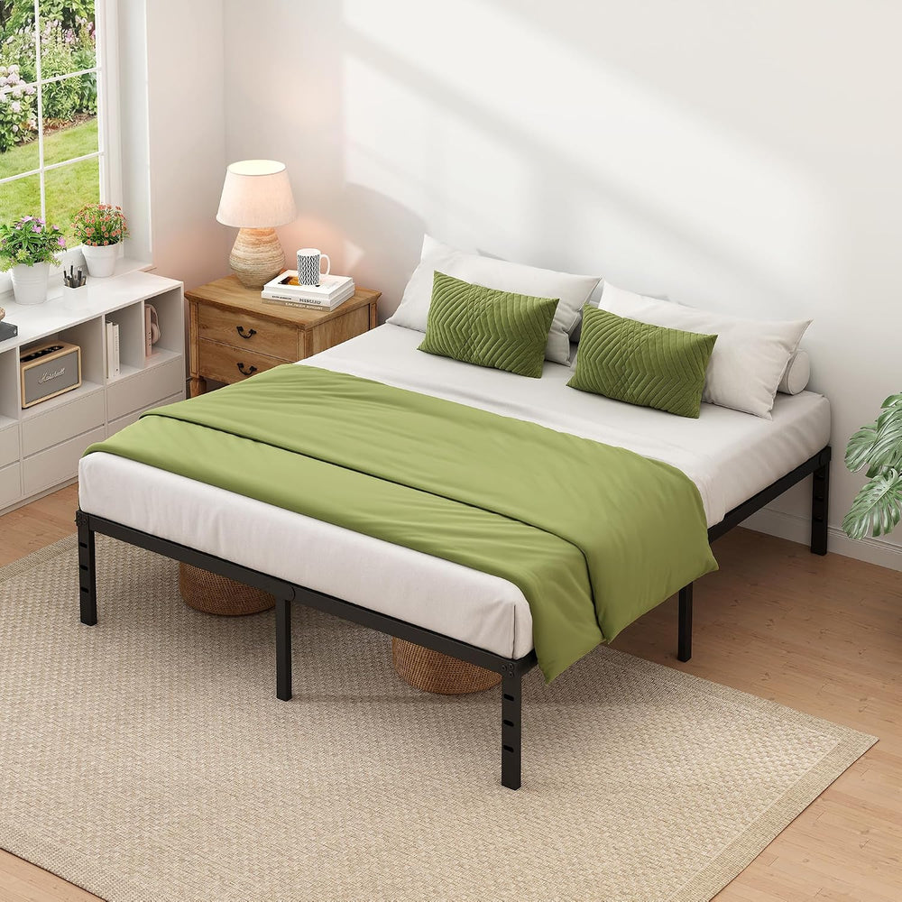 NEW JETO Metal Bed Frame,King Size Bed Frame with Storage Space,14 Inch