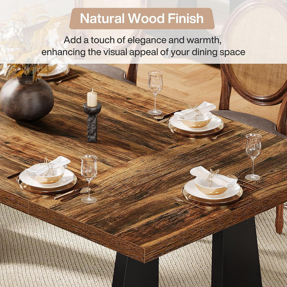 Tribesigns 70.86" Rectangular Dining Table for 6-8 (Dark Brown) | Rustic...