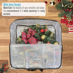 VENO 5 Pack Wreath Storage Bag, Summer, Christmas Decoration Garland Container, 30 Inch Clear Door Wreath Organizers, Moving Boxes, Packing Supplies for College (Square - 5 Pack)