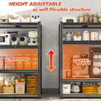 REIBII Garage Shelving 60.1" H Storage Shelves Heavy Duty 1800 LBS, 4-Tier Metal Shelving Ajustable Garage Shelves for Warehouse Basement Kitchen Pantry Closet, 60.1" H x 35.5" W x 18" D