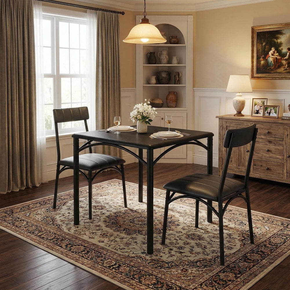 GAOMON Dining Table Set for 2, Kitchen Table and Chairs for 2 with Upholstere...
