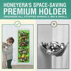 Honeyera Storage for Stuffed Animal - Over Door Organizer for Stuffies, Baby Accessories, and Toy Plush/Easy Installation with Breathable Hanging Pockets (Green)