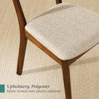 Best Choice Products Dining Chairs Set of 2, Mid-Century Modern Upholstered Wood, Armless w/Seat Cushion, Padded Backrest - Walnut/Oatmeal