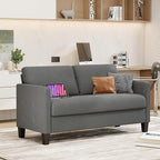STHOUYN Comfy Loveseat Sofa Small Grey Couch, Small Love Seat Bedroom, Mid Century Modern Couches Living Room Dorm Office, 2 Seater Couch Deep Seat Sofas, 57”W (Dark Grey (Loveseat))