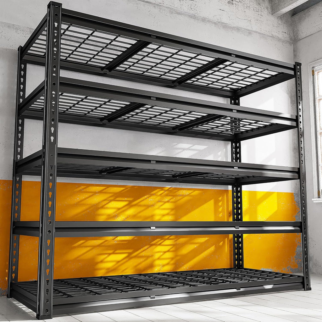 REIBII 3050LBS Garage Shelving Storage Shelves Heavy Duty 5-Tier Adjustable Matel Shelving Easy Assembly Storage Shelf for Garage Basement Warehouse Pantry, 48.2" W X 24.1" D X 72.2" H