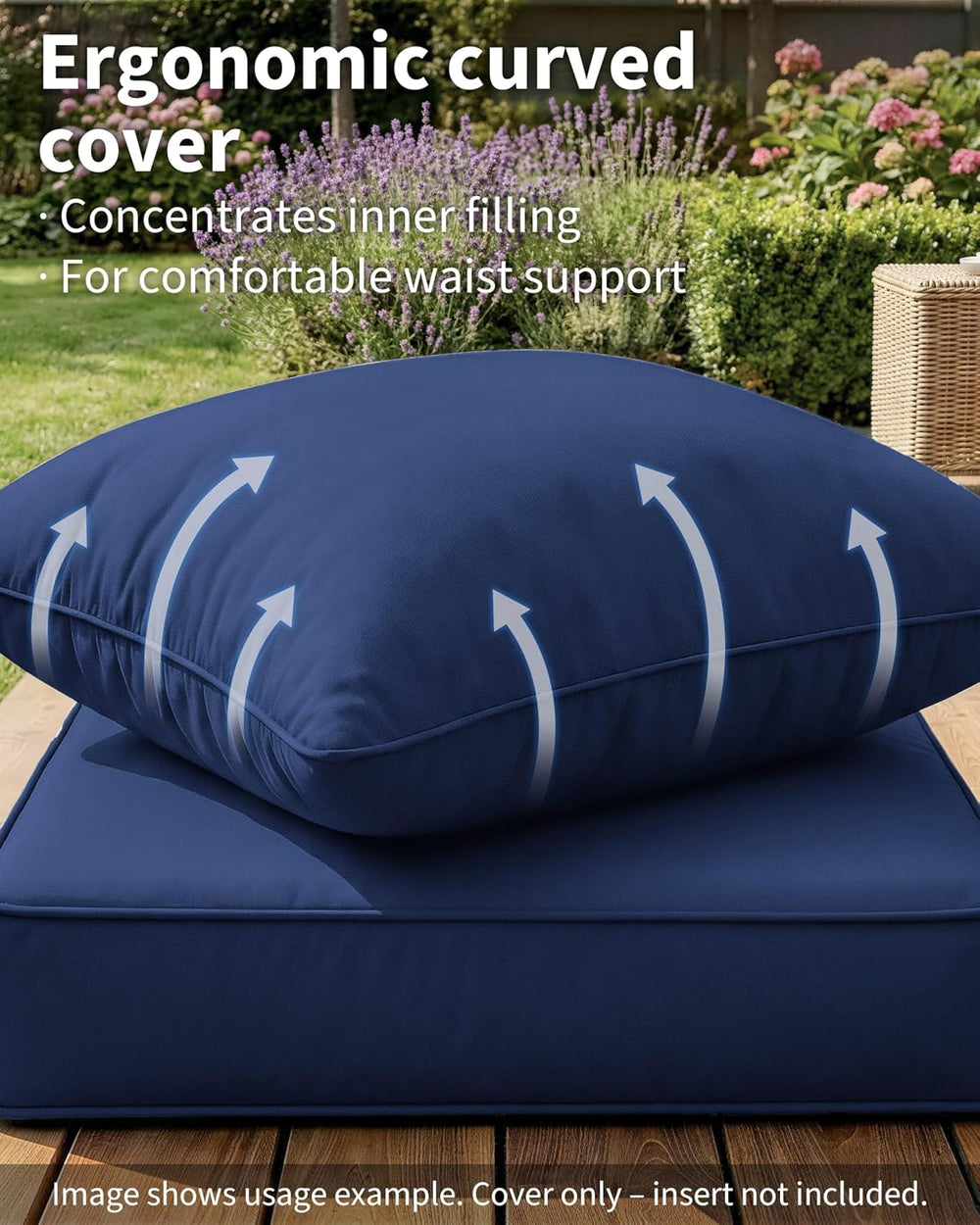 Thick Outdoor Back&Seat Cushion Covers 22×24×4in 12Pcs for Patio Furnitur...