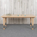 EMMA + OLIVER Adjustable Kids Activity Table for Home Use, Height-Adjustable Classroom Table for Kids, 23.625" W x 47.25" D x 14.5-23.5" H, Natural