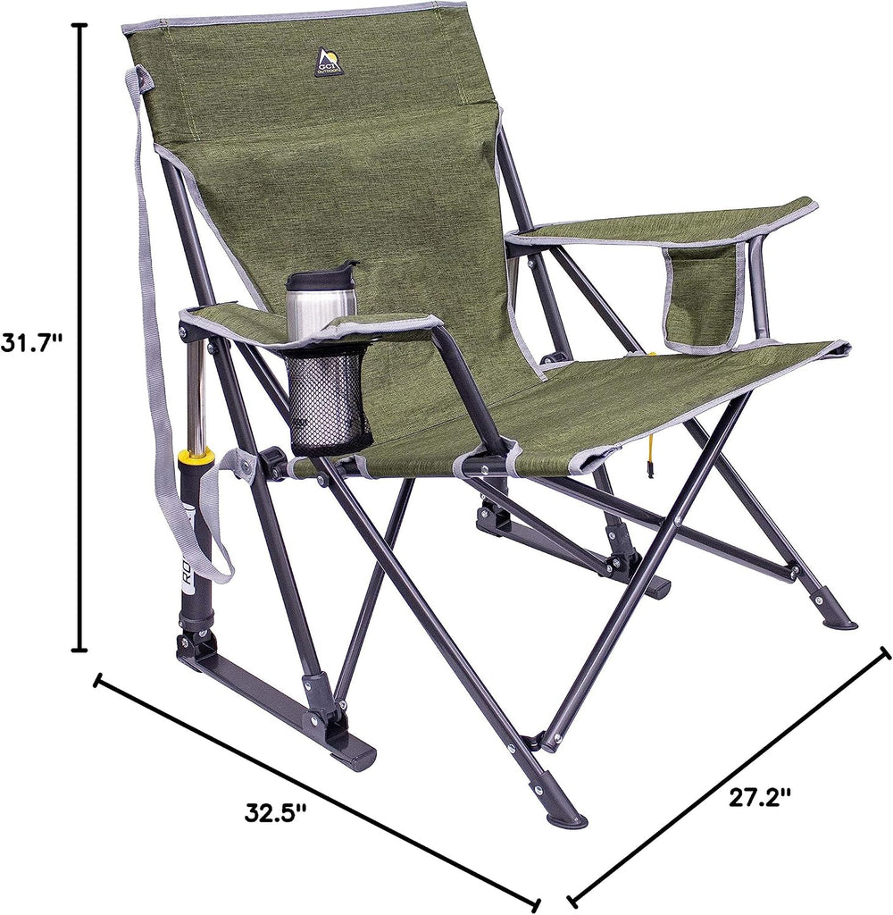 GCI Outdoor Kickback Rocker Camping Chair | Portable Folding Rocking Chair wi...