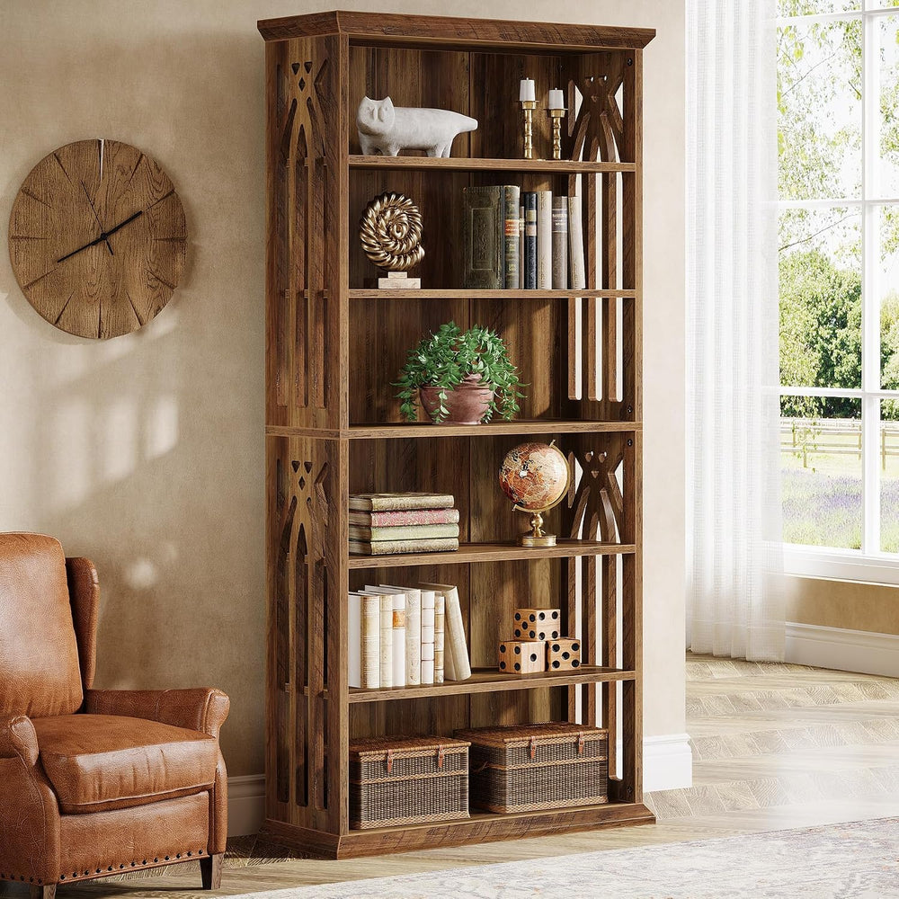 Tribesigns 6-Tier Bookshelf, 75-Inch Tall Bookcase, Large Bookshelves and Boo...
