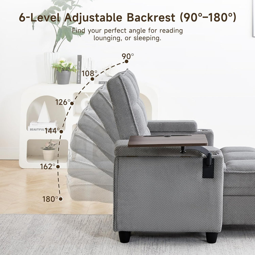hansones 41.7" Chaise Lounge Chair Indoor, Sofa Bed with Adjustable Back...
