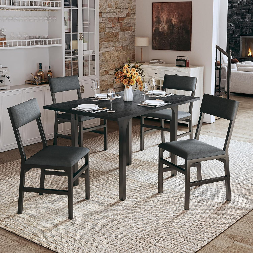 HUAHUU Dining Table Set for 4, Extendable Kitchen Table Cushion Chairs Set of...