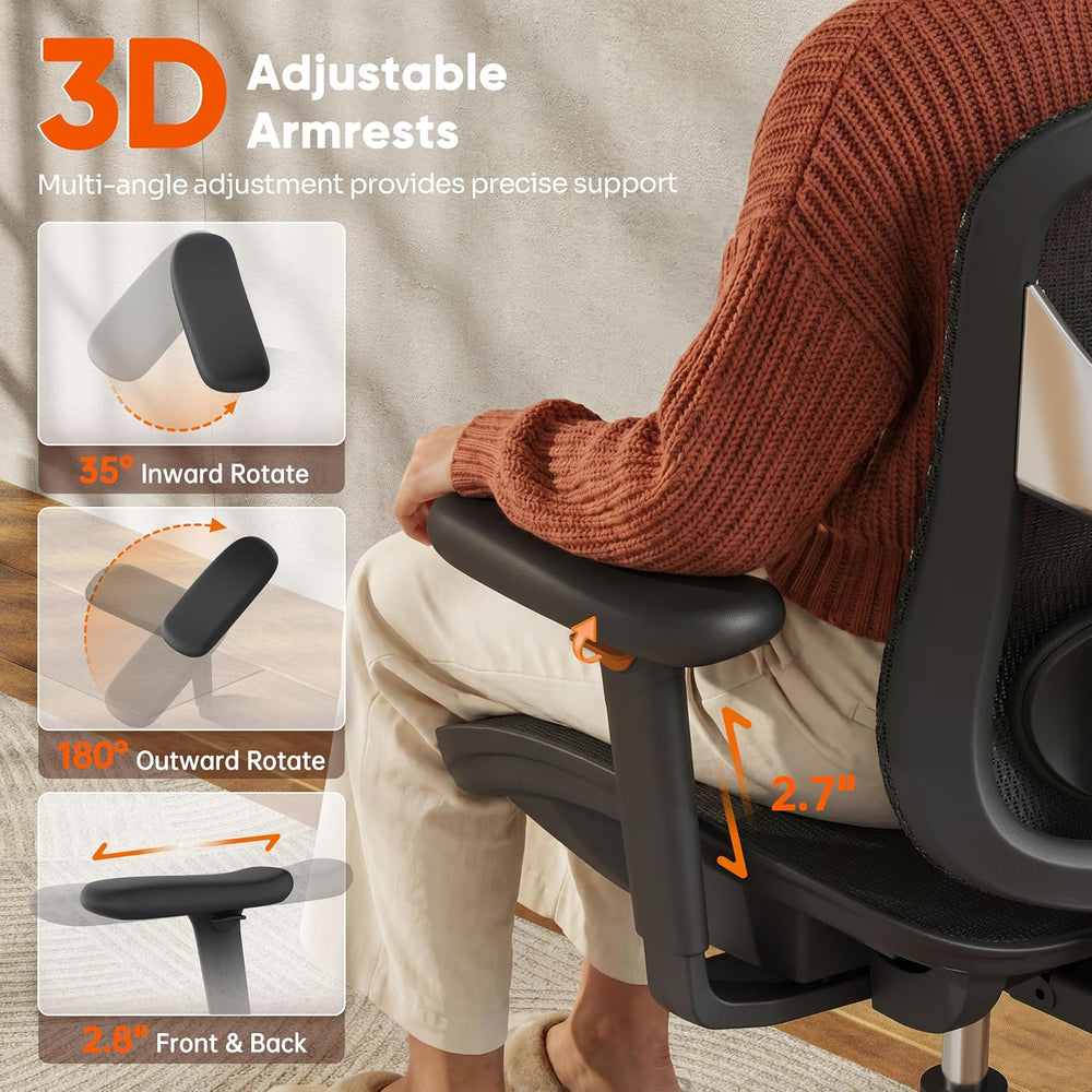 GABRYLLY Ergonomic Office Chair for Company and Home, Mid Back Desk Chair wit...
