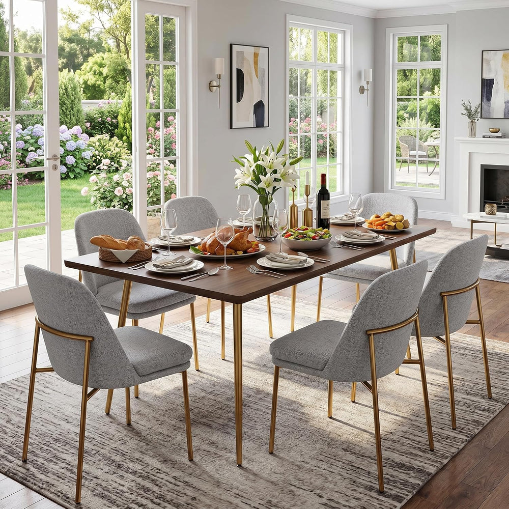 CHITA Modern Dining Chairs Set of 4, Upholstered Dining Chair, Light Gray | F...
