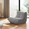 WLIVE Bean Bag Chair for Adults, Teddy Fleece Togo Chair, Giant, Memory Foam, for Living Room and Bedroom, Single, Grey