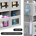 Simple Houseware Extra Large Heavy Duty 10 Pockets Over the Door Organizer | 80 lbs Capacity for Pantry, Closet, Bathroom, 5 Clear Window Pockets