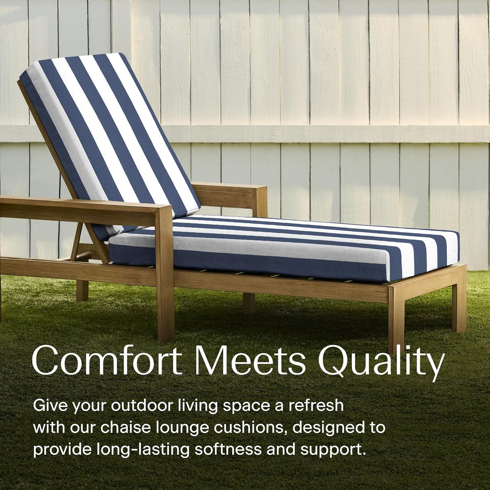 Honeycomb Outdoor Chaise Lounge Cushion for Patio Furniture, Water & Fade...