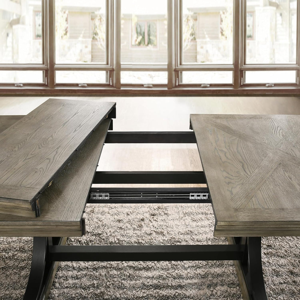 Roundhill Furniture Birmingham Dining Set, One Size, Driftwood Finish