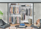 ClosetMaid ShelfTrack Wire Closet Organizer System, Adjustable from 5 to 8 Ft., With Shelves, Clothes Rods, Hardware, Durable Steel, Satin Chrome