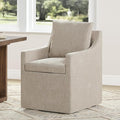 Upholstered Dining Chairs Set of 1, Washable Cover Modren Deskchair with 4 Casters & Hidden Storage for Dining Room, Living Room, Home Office, Sand, 1 Box