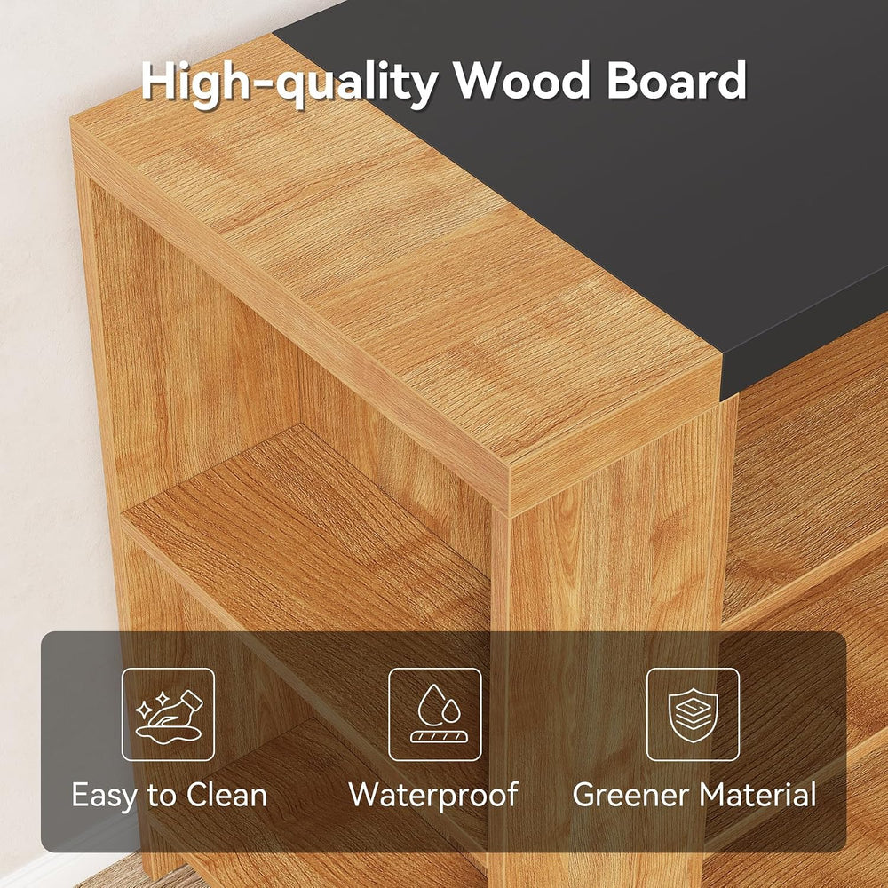 Little Tree 55 Inches Kitchen Island, 4-Tier Kitchen Storage Cabinet with Lar...
