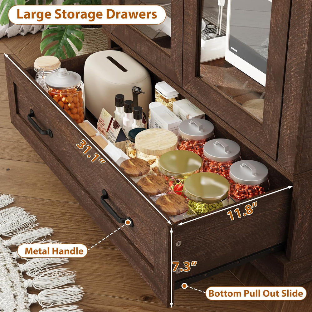 75" Tall Arched Kitchen Pantry Cabinet w Load-Bearing Steel Pipe,Modern ...