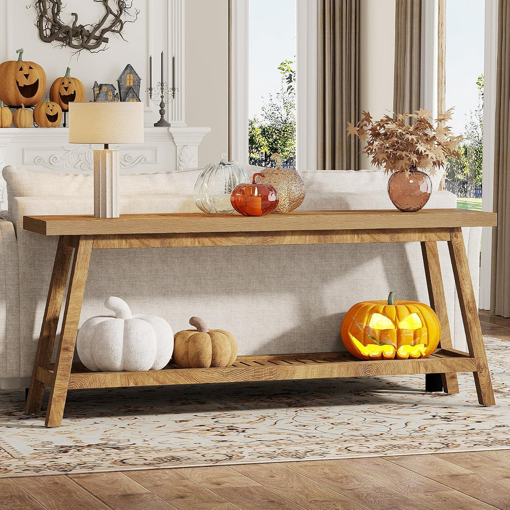 Tribesigns 70.86-Inch Console Table for Entyrway, Farmhouse 2-Tier Entry Entr...