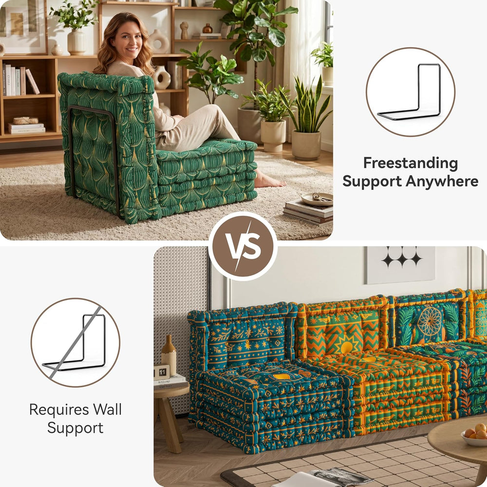 WOWMAX L-Shaped Metal Support Frame for Our Boho Floor Sofa, Freestanding Sof...