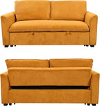 Queen Size Convertible Loveseat Sofabed 3 in 1 Convertible Sleeper Sofa Bed with Pull Out Couch Bed and Reclining Backrest, Oversized Corduroy Upholstered Sofa&Couch for Living Room Home Apartment RV