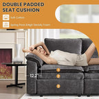 130" U Shaped Modular Sectional Sofa, Couch with Ottoman Storage, Chenille Cloud Couch with Plush Deep Seating for Living Room, Bedroom (Grey, 7 Seat)