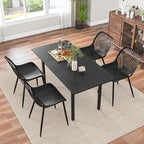 Giantex Black Dining Chairs Set of 4, Modern Kitchen Chairs w/Metal Legs, Cutout Backrest, Curved Seat, Armless Accent Chairs, Indoor Side Chairs for Living Dining Room Home, Load 330 LBS