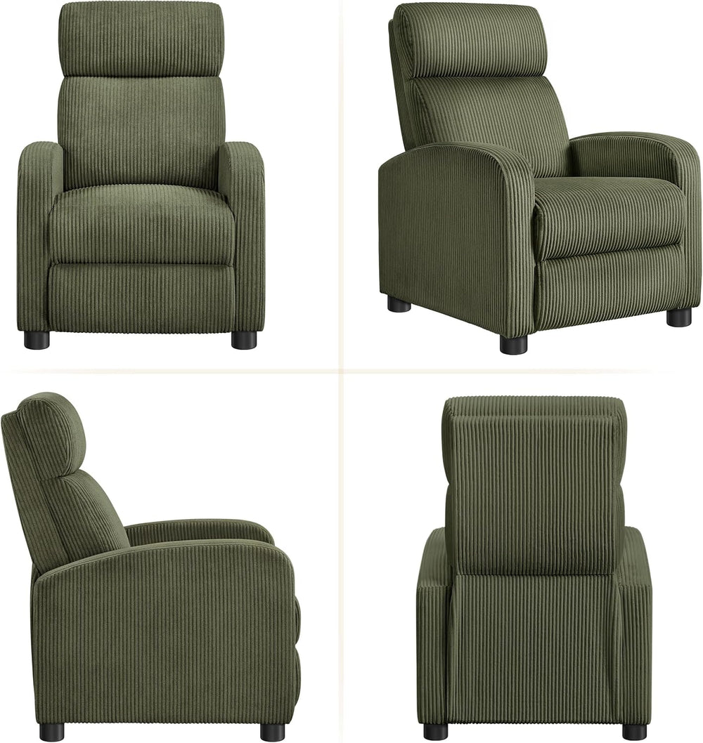 Yaheetech Recliner Chair with 3 Adjustable Angles Armchair Dark Green
