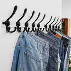 Dseap Coat Rack Wall Mount 2.0 Pro: Heavy Duty 300% Thicker, 16" Stud Mount, Stainless Steel Wall Coat Hooks Hanger for Clothes Jackets Hats Entryway Closet, MaxStrong Series, White & Black