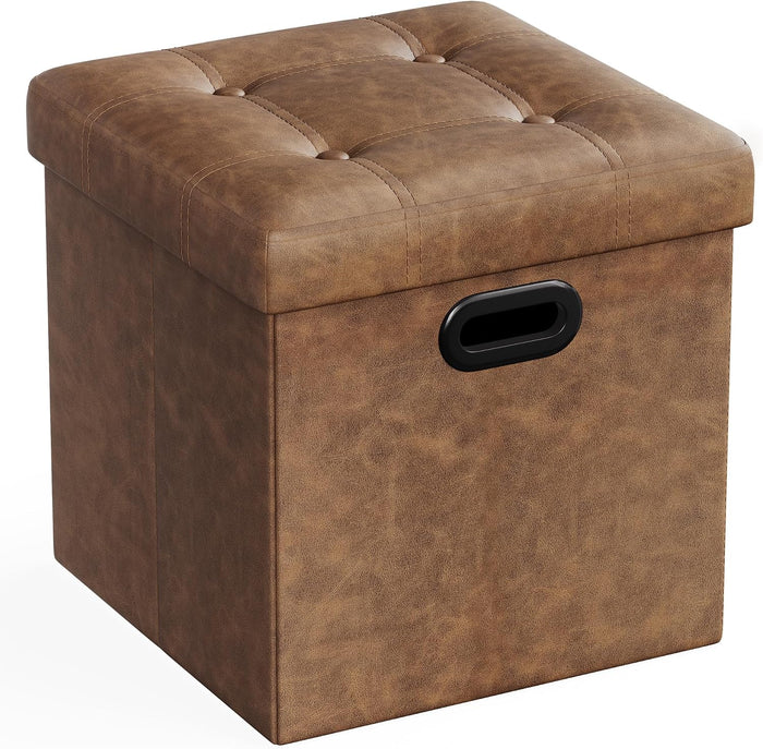 SONGMICS 15 Inches Folding Storage Ottoman, Cube Footrest