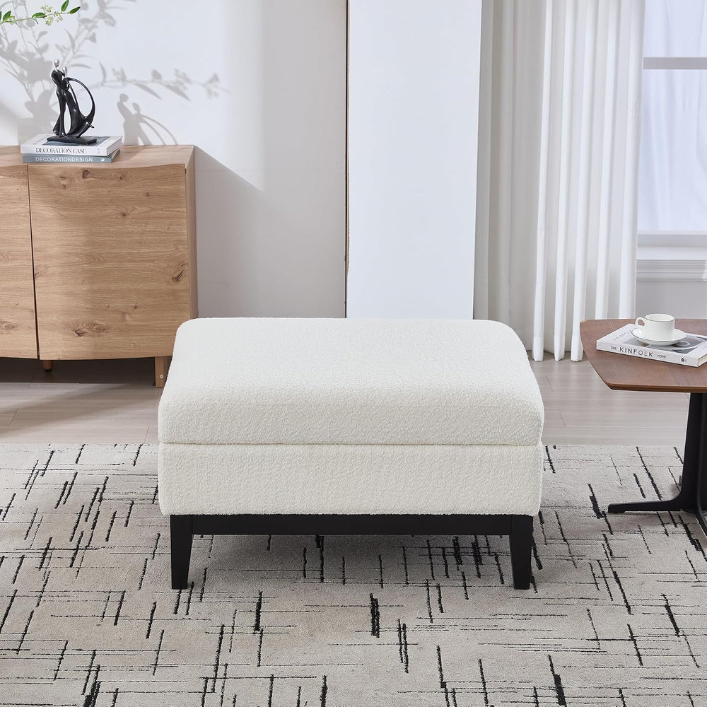 Setawix 33.86" Large Storage Ottomans for Living Room,Boucle Upholstered...