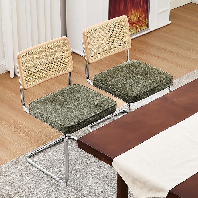 Zesthouse Natural Rattan Dining Chairs Set of 6, Mid Century Modern Dining Ch...