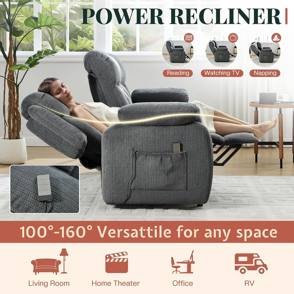 Jocisland 78" Power Reclining Sofa, Electric Recliner Couch, Dark Gray |...