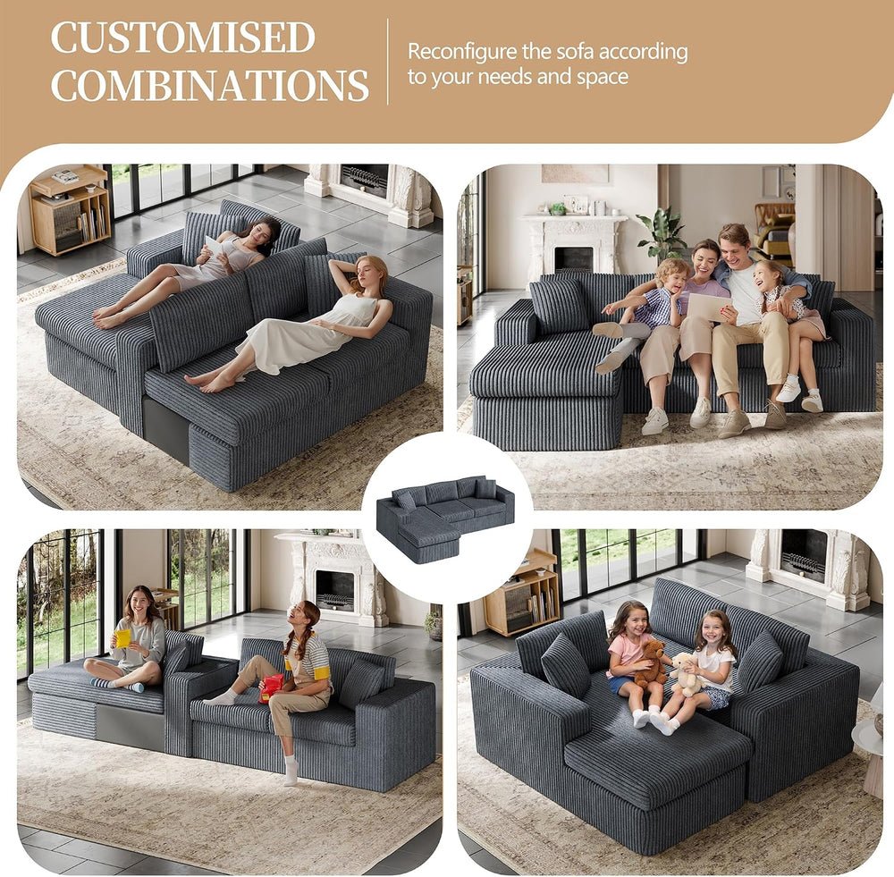 Vongrasig 105" Couches for Living Room,Sectional Couches Modular Sofa wi...